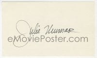 3d357 JULIE NEWMAR signed 3x5 index card 1980s can be framed & displayed with a repro still!