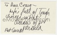 3d377 PAT CARROLL signed 3x5 index card 1990s it can be framed & displayed with a repro!