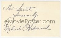 3d381 RICHARD WIDMARK signed 3x5 index card 1980s it can be framed & displayed with a repro!
