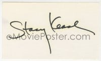 3d391 STACY KEACH signed 3x5 index card 1980s it can be framed & displayed with a repro!