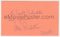 3d397 VERA RALSTON signed 3x5 index card 1981 it can be framed & displayed with a repro!