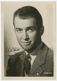 3d270 JAMES STEWART signed 5x7 photo 1950s great head & shoulders portrait wearing suit & tie!