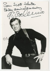 3d271 JEAN-PAUL BELMONDO signed 4x6 photo 1980s great posed portrait of the French leading man!