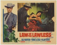 3d149 LAW OF THE LAWLESS signed LC #8 1964 by Dale Robertson, who's shown in the border!