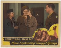 3d154 THOSE ENDEARING YOUNG CHARMS signed LC 1945 by Robert Young, who's watching Day kiss Williams!