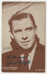 3d406 GEORGE MURPHY signed 3x5 arcade card 1930s great studio portrait for Universal Pictures!