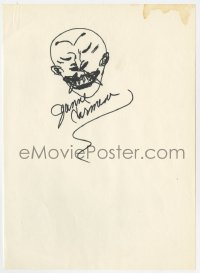 3d417 JEANNE CARMEN signed 8x11 drawing 1980s she drew a creepy monster face!