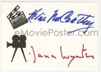 3d238 KEVIN MCCARTHY/DANA WYNTER signed 4x5 stationery 1990s Invasion of the Body Snatchers costars!