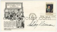 3d426 LEROY NEIMAN signed 4x7 first day cover 1975 celebrating American artist Benjamin West!