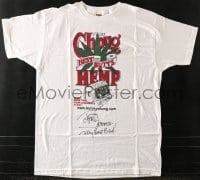 3d176 TOMMY CHONG signed size XL T-shirt 2000s advertising his Best Butts Hemp toilet paper!