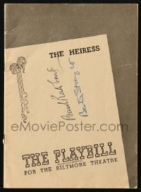 3d122 HEIRESS signed playbill 1947 by BOTH Basil Rathbone AND Beatrice Straight!