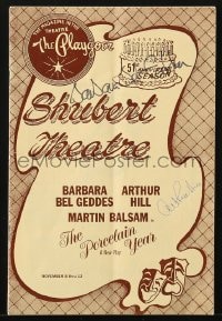 3d127 PORCELAIN YEAR signed playbill 1961 by BOTH Barbara Bel Geddes AND Arthur Hill!