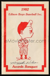 3d109 MOOKIE WILSON signed program 1982 he was at the Edison Boys Baseball Inc awards banquet!