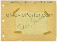 3d704 EDDIE BRACKEN signed cut paper on 5x6 album page 1942 it can be framed with a repro still!