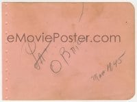 3d733 PAT O'BRIEN signed 5x6 album page 1945 it can be framed with a repro still!