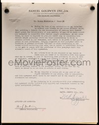 3d208 HERMAN J. MANKIEWICZ signed contract 1941 paid $1,500 a week to write Pride of the Yankees!