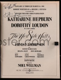 3d124 KATHARINE HEPBURN signed playbill January 1981 The West Side Waltz issue of Performing Arts!
