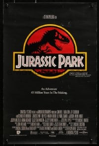 3f160 JURASSIC PARK Aust mini poster 1993 Steven Spielberg, classic logo with T-Rex over red background!