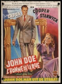 3f361 MEET JOHN DOE Belgian 1947 Gary Cooper & Barbara Stanwyck, directed by Frank Capra, rare!