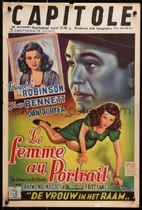 3f390 WOMAN IN THE WINDOW Belgian R1950s Fritz Lang, Edward G. Robinson, sexy Joan Bennett!