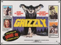 3f200 GRIZZLY British quad 1976 great Neal Adams art of grizzly bear attacking sexy camper, horror!
