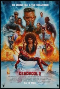 3f034 DEADPOOL 2 style E advance DS Canadian 1sh 2018 Reynolds, completely different montage art!