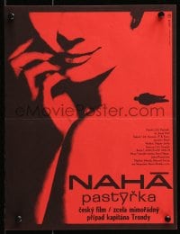 3f300 NAHA PASTYRKA Czech 11x15 1966 really cool red artwork of woman by Milan Grygar!