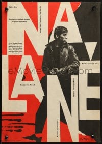 3f303 ON THE TIGHTROPE Czech 11x16 1963 Ivo Novak's Na lane, Reindl artwork!