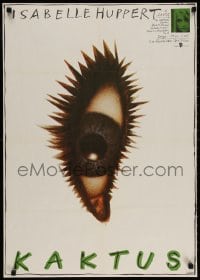 3f464 CACTUS East German 23x32 1989 Isabelle Huppert, artwork of cactus eye by Ernst!