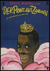 3f465 COMING TO AMERICA East German 23x32 1990 artwork of African Prince Eddie Murphy by Wongel!