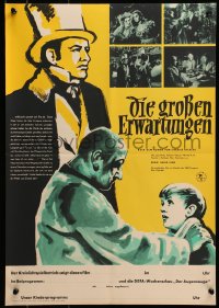 3f515 GREAT EXPECTATIONS East German 16x23 1960 Dickens, David Lean, Schonfeldart of Anthony Wager!
