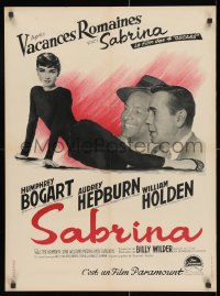 3f713 SABRINA French 22x30 1955 Audrey Hepburn, Humphrey Bogart, William Holden, Wilder, different!