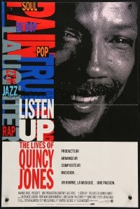 3f764 LISTEN UP: THE LIVES OF QUINCY JONES French 16x24 1991 documentary of the jazz legend!