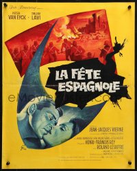 3f769 NO TIME FOR ECSTASY French 17x21 1961 great romantic art of Peter Van Eyck & Daliah Lavi!