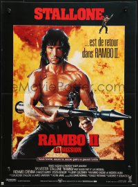 3f777 RAMBO FIRST BLOOD PART II French 15x20 1985 no law, no war can stop Sylvester Stallone!
