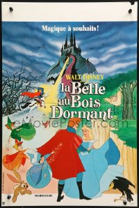 3f782 SLEEPING BEAUTY French 16x24 R1980s Walt Disney cartoon fairy tale fantasy classic!