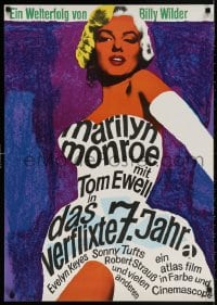 3f130 SEVEN YEAR ITCH German R1966 Wilder, art of Marilyn Monroe by Dorothea Fischer-Nosbisch!