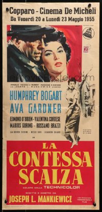 3f801 BAREFOOT CONTESSA Italian locandina 1955 different art of Humphrey Bogart & Gardner by Paoli!