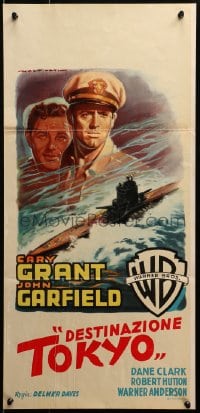 3f819 DESTINATION TOKYO Italian locandina R1954 Cary Grant, John Garfield, different cast montage!