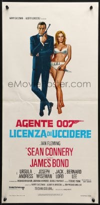 3f826 DR. NO Italian locandina R1971 Sean Connery as James Bond & sexy Ursula Andress in bikini!