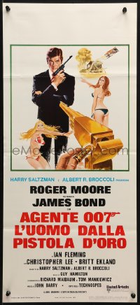 3f858 MAN WITH THE GOLDEN GUN Italian locandina 1974 Roger Moore as James Bond, Enzo Sciotti art!