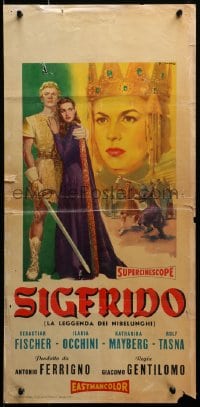 3f882 SIGFRIDO Italian locandina 1959 Italian version of German Siegfried, Averardo Ciriello art!