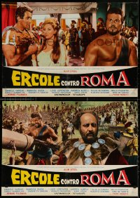 3f967 HERCULES AGAINST ROME group of 8 Italian 19x27 pbustas 1964 Ercole contro Roma, Sergio Ciani!