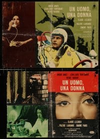 3f927 MAN & A WOMAN group of 4 Italian 18x25 pbustas 1968 Un homme et une femme, Aimee, Trintignant