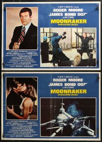 3f979 MOONRAKER group of 9 Italian 18x26 pbustas 1979 images of Roger Moore as James Bond!
