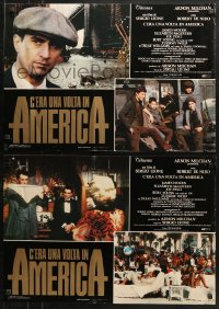 3f947 ONCE UPON A TIME IN AMERICA group of 6 Italian 19x27 pbustas 1984 De Niro, Woods, Leone!