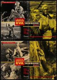 3f954 SEDUCTION BY THE SEA group of 7 Italian 18x27 pbustas 1966 sexy Elke Sommer, Peter Van Eyck!