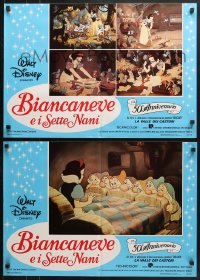3f980 SNOW WHITE & THE SEVEN DWARFS group of 9 Italian 18x26 pbustas R1987 Walt Disney classic!