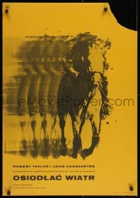3f446 SADDLE THE WIND Polish 22x32 1965 artwork of John Cassavetes on horse by Maria Syska!