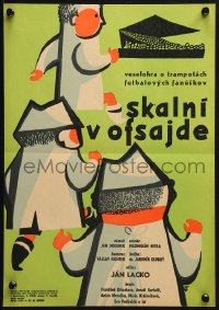 3f016 SKALNI V OFSAJDE Slovak 11x16 1960 Jan Lacko's Salkni v ofsajde, art of soccer fans!
